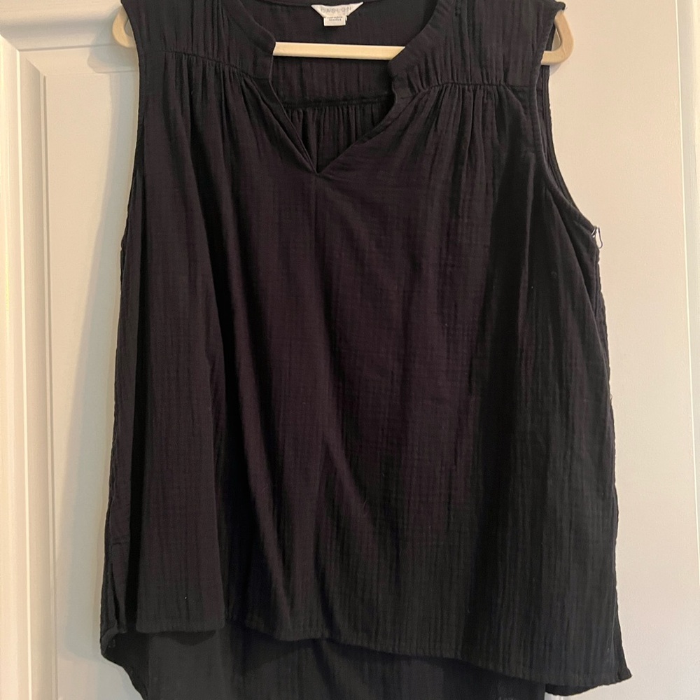 Caslon Black Asymmetrical Sleeveless Blouse